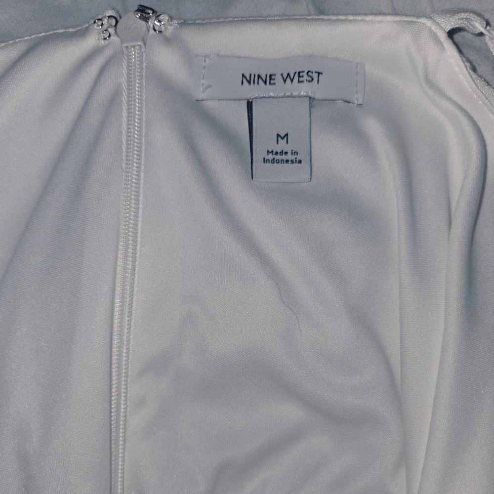 Nine West White Faux Wrap Dress | Size M - Picture 6 of 7